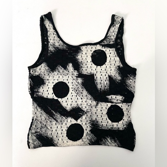 Christian Dior Boutique Galliano Era Crop Knit Painted Perforated Tank Art 10 - Picture 7 of 10